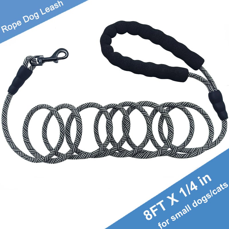MayPaw 8FT Small Dog Leash, 1/4in Lightweight Strong Nylon Rope Puppy Leash with Comfortable Handle for Outdoor Walking Hiking (0~18lbs) - Image 3